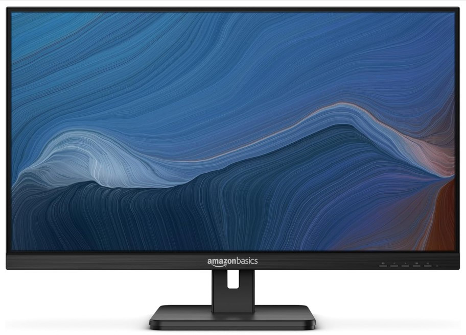 Amazon Basics 27 in IPS Monitor, Full HD 1080P, 75 Hz, Adjustable Stand, HDMI, Display Port, VGA Input, Built-in Speakers, VESA Compatible, Black