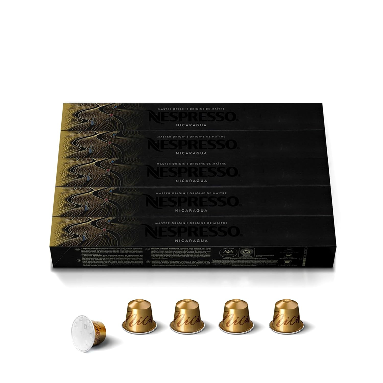 Nespresso Capsules Original Line, Nicaragua Master Origin, Medium Roast Coffee, 50 Count Coffee Pods