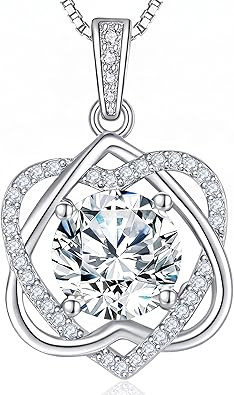 InfinityLove Moissanite Heart Pendant Necklaces for Women, 3-5 Carat Moissanite Necklace, Anniversary Birthday Christmas Valentine Engagements Mothers Day Jewelry for Wife Her Girlfriend Mom Daughter