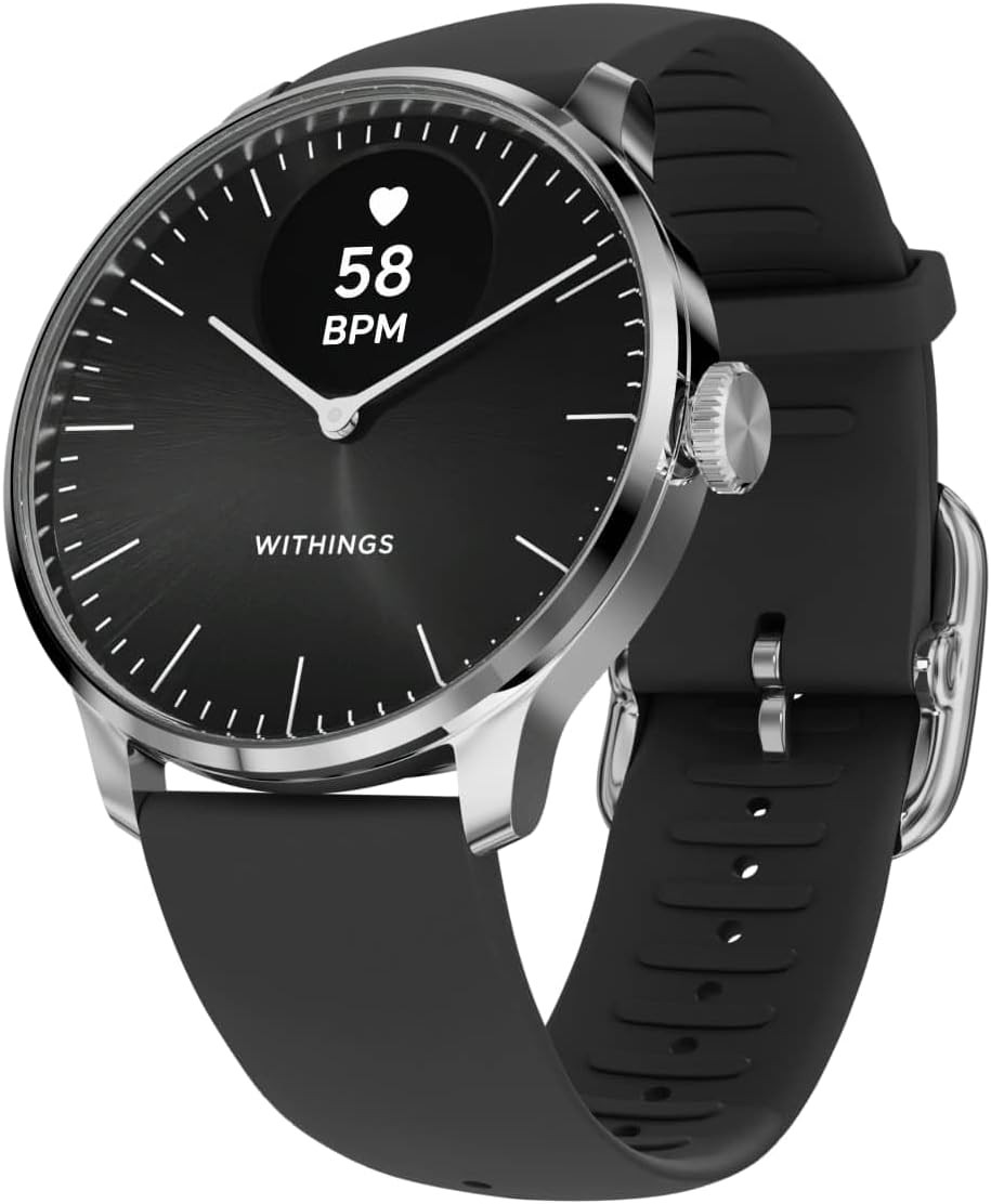 Withings ScanWatch Light - Hybrid Smart Watch, Heart Rate Monitoring, Fitness Tracker, Cycle Tracker, Sleep Monitoring