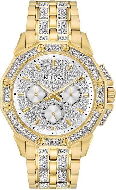 Bulova Men's Crystal Octava Chronograph Quartz Watch, Pave Crystal Dial