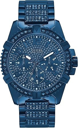 Guess Stainless Steel Gold-Tone Crystal Embellished Bracelet Watch