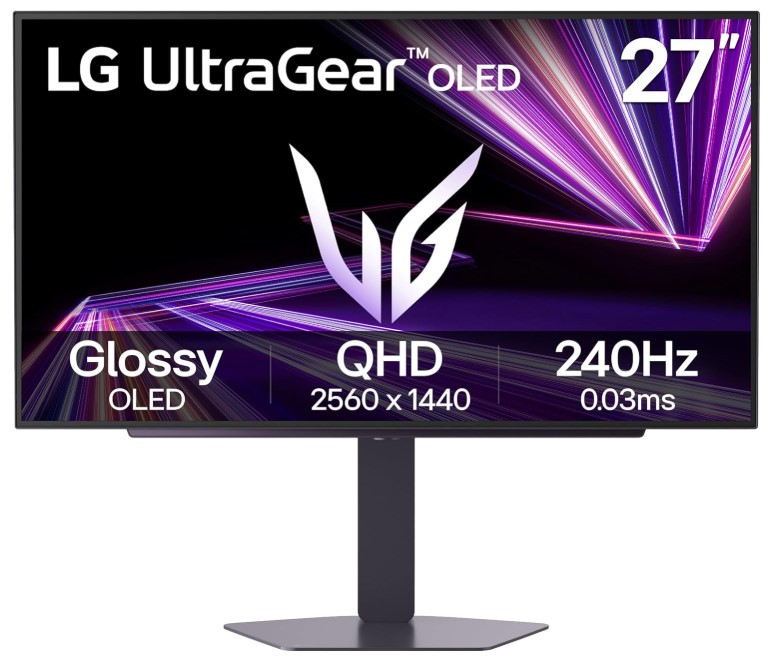 LG 27GX704A-B 27-inch Ultragear QHD (2650x1440) OLED Gaming Monitor 240Hz, 0.03ms, NVIDIA G-Sync Compatible, AMD FreeSync Premium Pro, VESA Display HDR TrueBlack400, HDMI 2.1, DisplayPort, Black