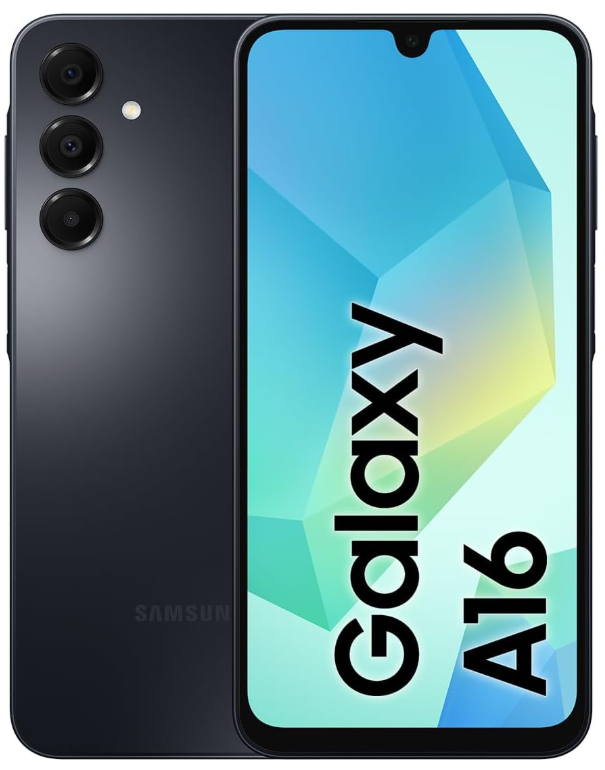 Samsung Galaxy A16 4G LTE (128GB + 4GB) International Model SM-A165F/DS Factory Unlocked, 6.7", Dual SIM, 50MP Triple Camera (Case Bundle), Black