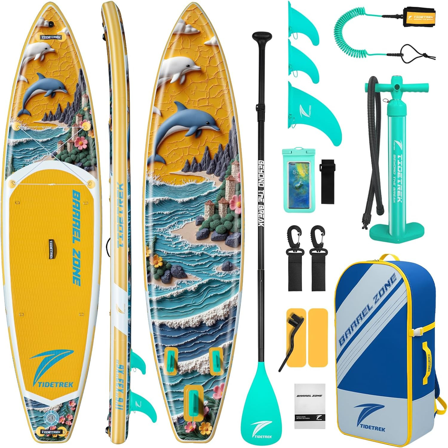 11'/11'6" x 33"/34" x 6" Inflatable SUP Paddle Board – Extra-Wide, Stable Stand Up Paddle Board with Premium Full Accessory Set for Adults & Youth