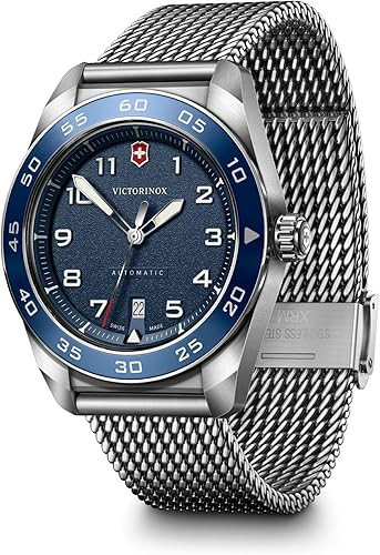 Victorinox Swiss Army Automatic Blue Dial Mesh Stainless Steel Watch 42mm - 242045