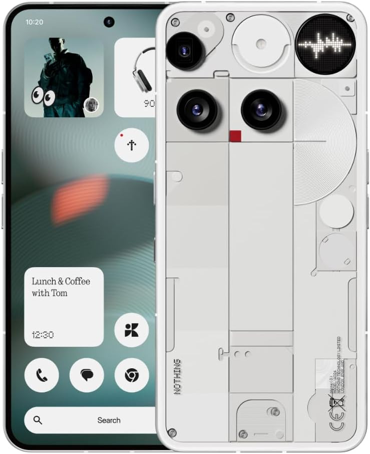 Nothing Phone (3) Cell Phone, 5G Unlocked Phones 256GB, Android 15, Snapdragon 8s Gen4, AI Mobile Phones with Four 50MP Cameras & AMOLED Display, 5150mAh, Glyph Interface, Smartphone Black