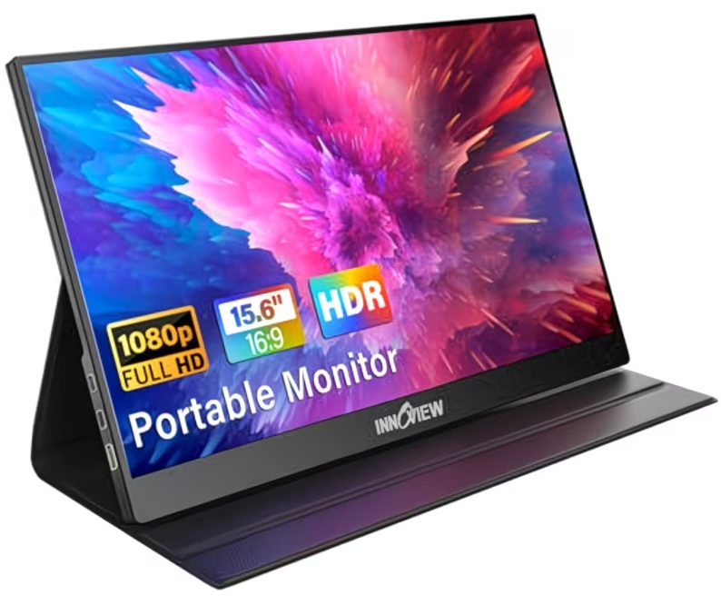 Portable Monitor Compatible for USB-C/HDTV Smart Cover External Display with Built-Speaker Suitable for Laptop, Desktop, MacBook, PS5/4, Xbox, Switch, Tablet - USB- LCD Screen for Smart Cover Case Cov